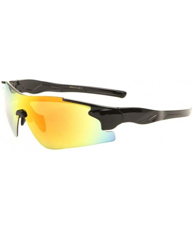 Sport Sport Light Weight One Piece Shield Sunglasses - Yellow Black - CW197WQN4G2 $12.48