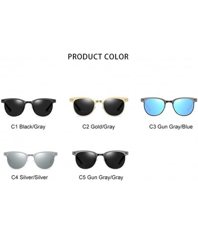 Rimless Rimless Round Polarized Sunglasses for Women and Men UV400 Protection Goggles - C5 Gun Gray Gray - C41987A6CNH $13.10