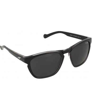Rectangular An4203 Groove Oval Sunglasses Rectangular - Black on Translucent Clear/Grey - C111OW78NRB $74.15