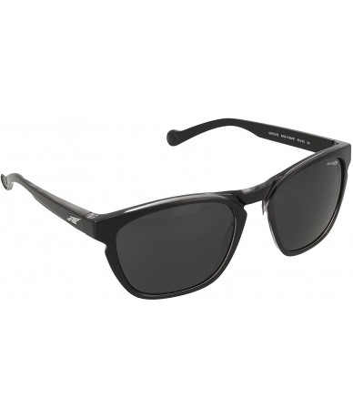 Rectangular An4203 Groove Oval Sunglasses Rectangular - Black on Translucent Clear/Grey - C111OW78NRB $32.55