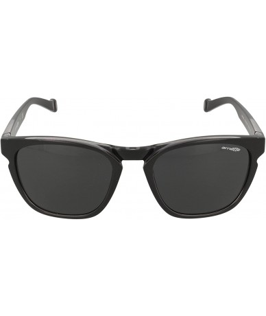 Rectangular An4203 Groove Oval Sunglasses Rectangular - Black on Translucent Clear/Grey - C111OW78NRB $32.55