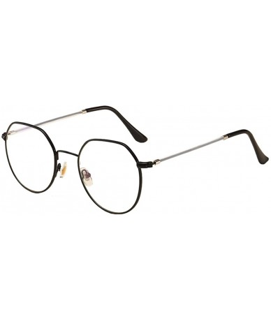 Oval Men women Vintage Classic Oval Frame Clear Lens Glasses - Black - CD196XLL9NG $9.55