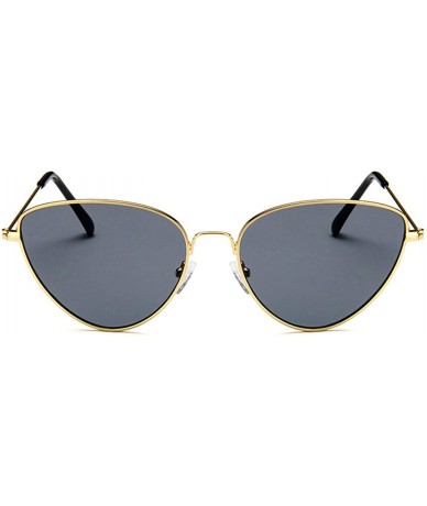 Sport Vintage Cat's Eye Sunglasses for Women Metal Resin UV400 Sunglasses - Gold Gray - CF18SAT8ZH4 $16.61