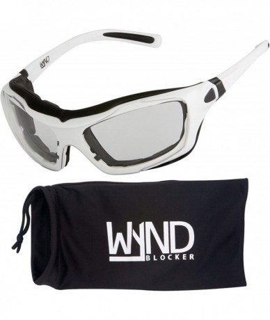 Goggle Large Motorcycle Riding Glasses Extreme Sports Wrap Sunglasses - White - Clear - CN18DOWI66N $22.56