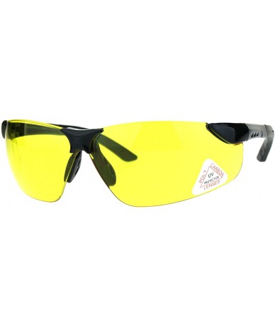 Rimless Mens Warp Around Plastic Rim Rimless Safety Glasses Sunglasses - Yellow - CS18324HXN3 $26.95