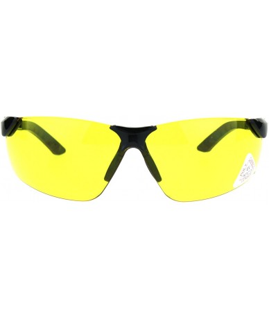 Rimless Mens Warp Around Plastic Rim Rimless Safety Glasses Sunglasses - Yellow - CS18324HXN3 $12.25