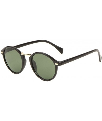 Round Retro Round Glass Lens Sunglasses - Black - C7197A7C0XY $27.00