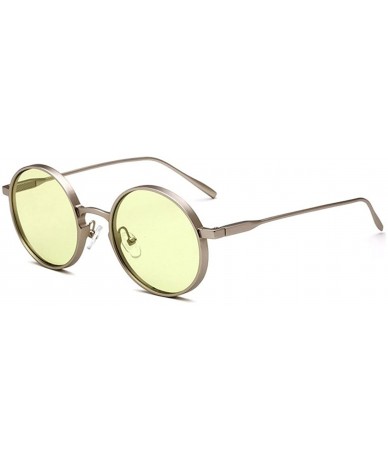 Round polarized sunglasses Vintage round-frame fashion sunglasses glasses - Green Color - C518G60ZSXM $41.50