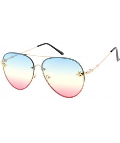 Aviator Flat Top Elegant Candy Lens Fashion Aviator Sunglasses - Multi - CW18UTA646H $10.64