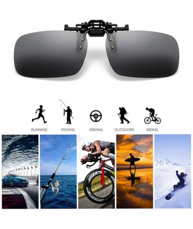 Oval Fishing Use Sunglasses Eyewear Clip Style UV400 Polarized Riding&Hiking Day/Night Vision Glasses - Black - CP197A2UN4L $...