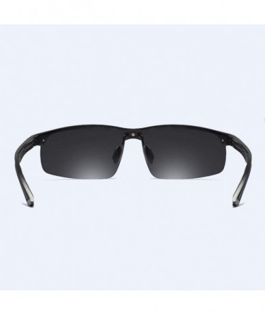 Sport Men's Aluminum Magnesium Half Frame Sport Polarizing Sunglasses Brilliant Polarizing Driving Sunglasses - F - CX18QO3YL...