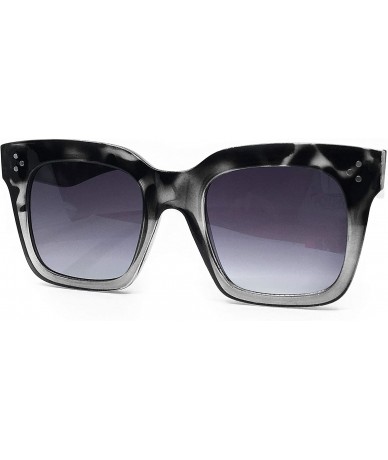 Square 3287 Premium Oversize XL Women Men Mirror Havana Tilda Shadow Style Fashion Sunglasses - Half Leopard Grey - C518I655I...