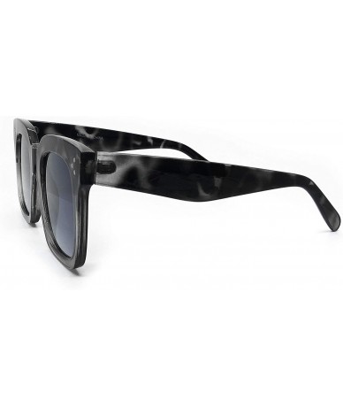 Square 3287 Premium Oversize XL Women Men Mirror Havana Tilda Shadow Style Fashion Sunglasses - Half Leopard Grey - C518I655I...