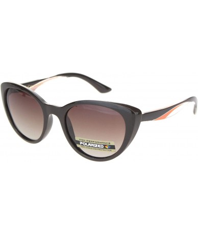 Cat Eye Polarized Womens Classic Mod Cat Eye Designer Fashion Sunglasses - Brown - CV18ONQG36C $23.15