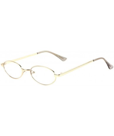 Round Slim Oval Round Classic Metal Sunglasses - Gold Metallic Frame - C718UX94CGH $25.00