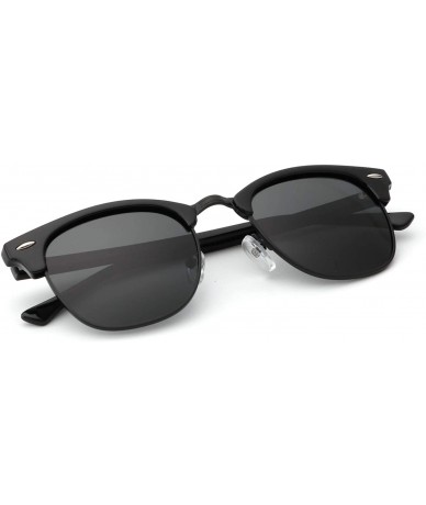Shield Polarized Sunglasses for Men and Women Semi-Rimless Frame Driving Sun glasses 100% UV Blocking - C718QI0MK7R $20.79