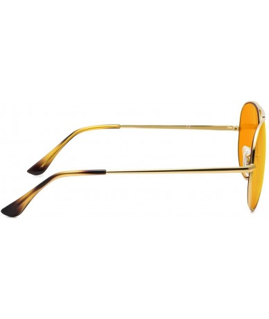 Aviator Sleep Better Eyeglasses - Blue Blocking Reading Glasses for Computer TV Phone - Gold - CZ18O9MY6LM $22.12