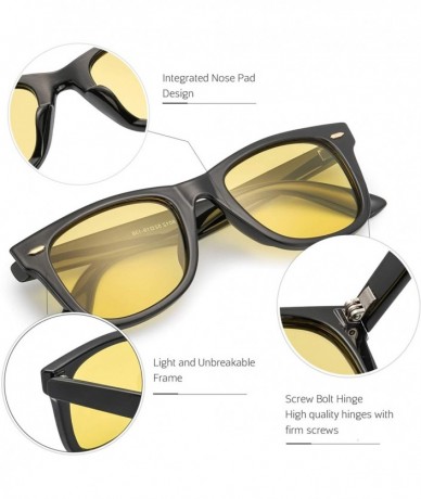 Wayfarer Night Glasses Driving Anti Glare for Women - HD Polarized Yellow Lens Cloudy/Rainy/Foggy/Nighttime - C618ILAO8CO $20.80