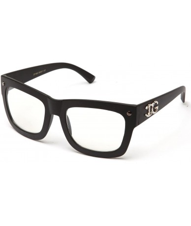 Rectangular Unisex Clear Lens Oversized Fashion Glasses - Matte Black - CK119DTR8B5 $7.57