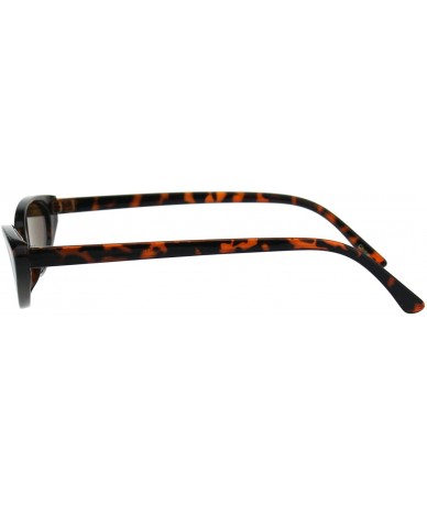 Oval Womens Narrow Thin Cat Eye Plastic Gothic Retro Sunglasses - Tortoise Brown - CW18GEOQLG0 $8.54