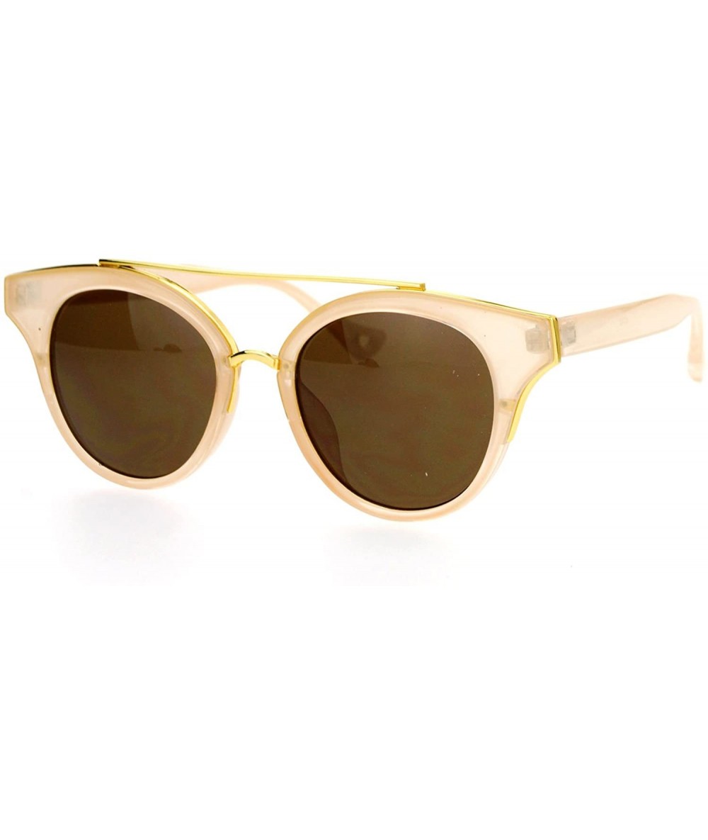 Wayfarer Vintage Futurism Horn Rim Double Bridge Sunglasses - Beige - C312EFCQZGX $10.36