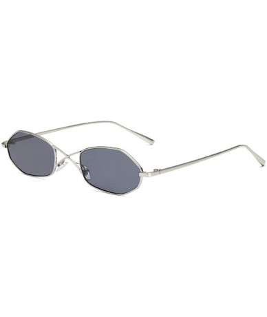Square Vintage Brand Small Metal Frame Women Square Punk Sunglasses uv400 - Black - CK18NHY8W6K $25.80