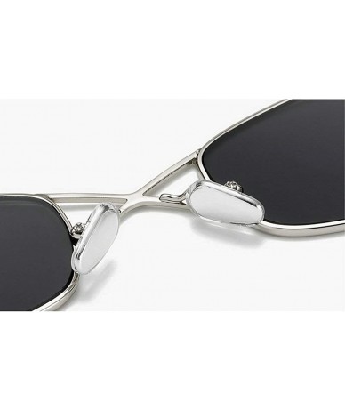 Square Vintage Brand Small Metal Frame Women Square Punk Sunglasses uv400 - Black - CK18NHY8W6K $15.05