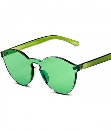 Cat Eye 2019 Women Sunglasses Cat Eye Brand Designer glasses Integrated Eyewear Female summer - Green - CF18W5EM8SK $12.09