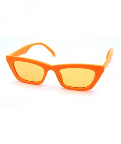 Cat Eye Womens Mod Simple Pop Color Squared Cat Eye Sunglasses - Orange - CI18WO0XSWO $22.99