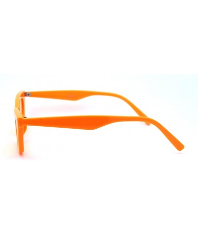 Cat Eye Womens Mod Simple Pop Color Squared Cat Eye Sunglasses - Orange - CI18WO0XSWO $10.45