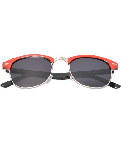 Wayfarer Vintage Fashion Half Frame Retro Square UV400 Lens - Red - C011NUXT6MT $10.15