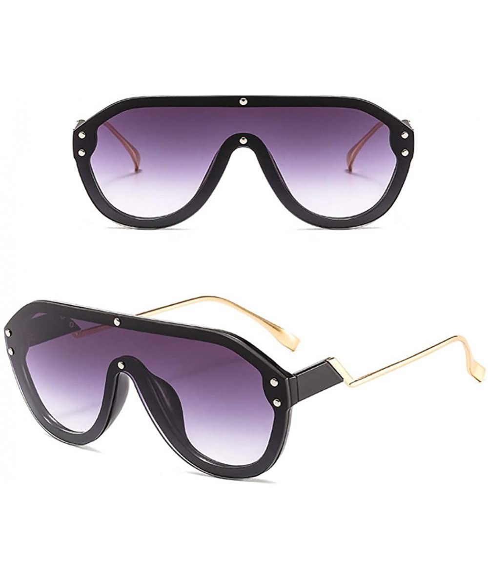 Rimless Owersized Fashion Sunglasses-Hip Hop Vintage Shade Glasses-Square Metal Frames - B - CK190EDROA2 $36.99