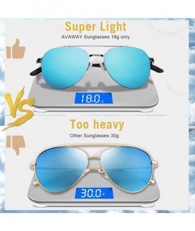 Rectangular Classic Sunglasses for Women Men Nylon Mirrored Lens Ultra Lightweight Metal Frames - Pilot Blue Mirrored Lens - ...