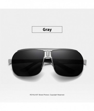 Square Polarized Square Sunglasses for Men Driving Fishing Golf Vintage Style UV Protection Alloy Frame - Grey - CY18Z39MEOH ...