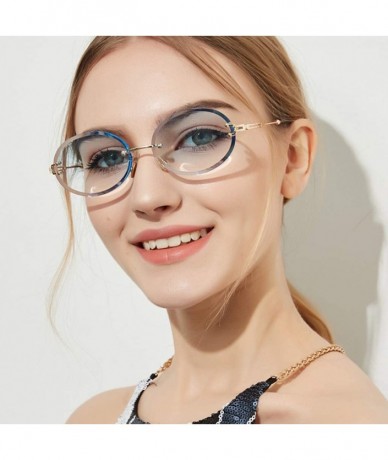 Rimless Retro Oval Sunglasses Women Rimless Sun Glasses for Women UV400 Christmas Gifts - Gold With Black - CK18YNC2GE2 $11.28