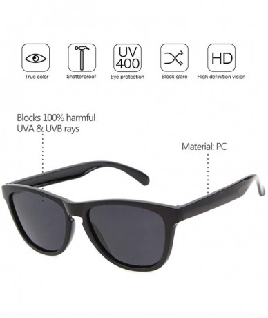 Goggle Mens Womens Retro PolarizedSunglasses Classic Sports Sunglasses UV400 - Black-grey - CD18RT2ZYRL $18.18
