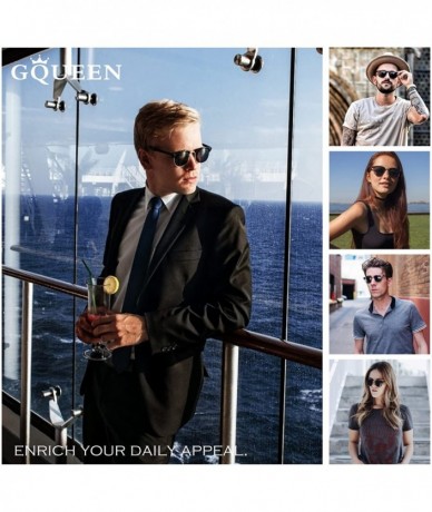 Rimless Classic Horn Rimmed Semi Rimless Polarized Sunglasses for Men Women GQO6 - 1 Matte Black Grey - CG17YIO0D3U $11.45