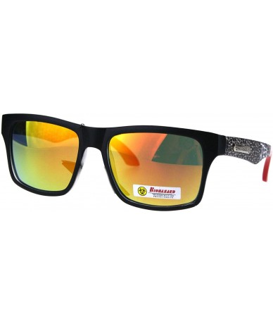 Rectangular Biohazard Sunglasses Matted Rectangular Frame Unisex Skater Shades - Black Red - CU188WC20HZ $10.13