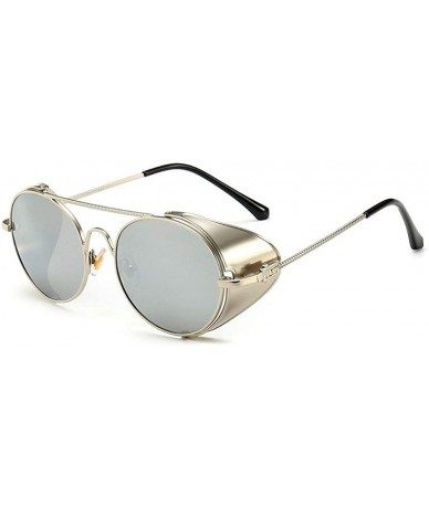 Goggle Vintage Sunglasses Fashion Futuristic Glasses - Silver - CG18NAN8GDN $12.37