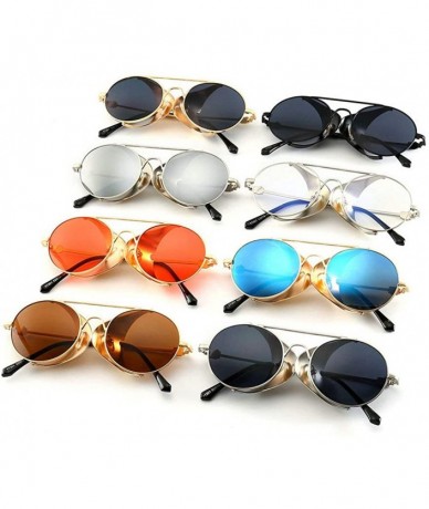 Goggle Vintage Sunglasses Fashion Futuristic Glasses - Silver - CG18NAN8GDN $12.37