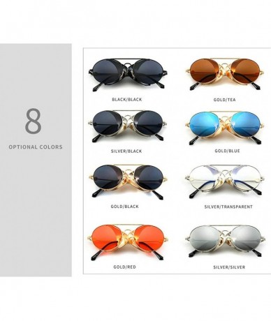 Goggle Vintage Sunglasses Fashion Futuristic Glasses - Silver - CG18NAN8GDN $12.37