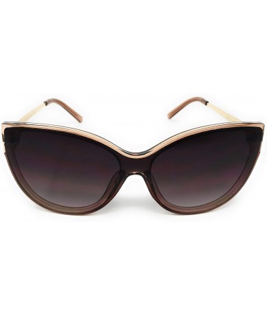 Shield Retro Oversized Cat Eye Designer Inspired Fashion Shield Sunglasses for Women - Men - Unisex UV400 - SM 1128 - C118LGS...