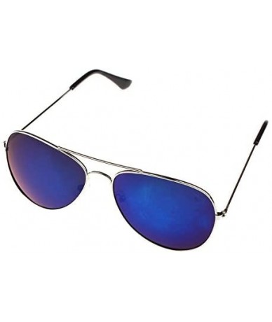Shield Sunglasses protection Polarized Designer Vacation - Sliver Blue - C2190RDG9A5 $7.06