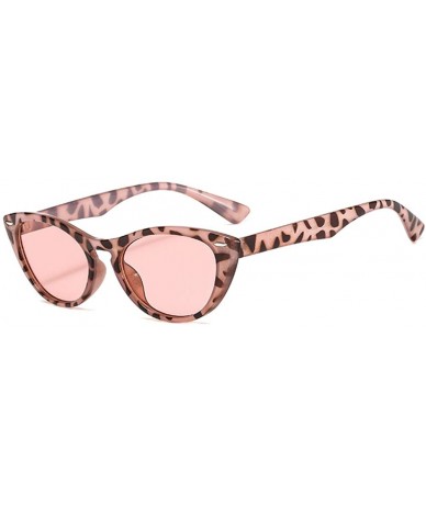Cat Eye Cat Eye Sunglasses for Women Small Clout Goggles Mod Style Plastic Frame - Pink Leopard - CB18Y6WAMU8 $9.74