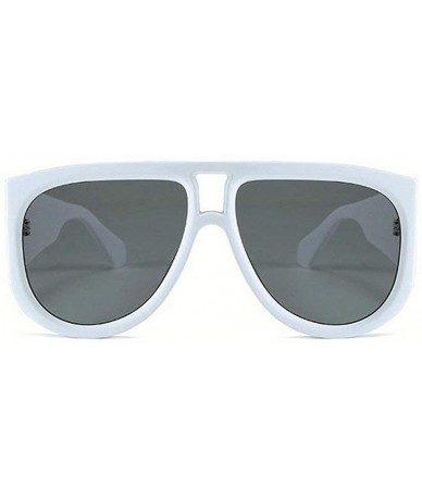 Shield Fashion Oversized Shield Sunglasses Women Sunshade Glasses Vintage Flat Top Round Futuristic Sunglasses - White - CW19...