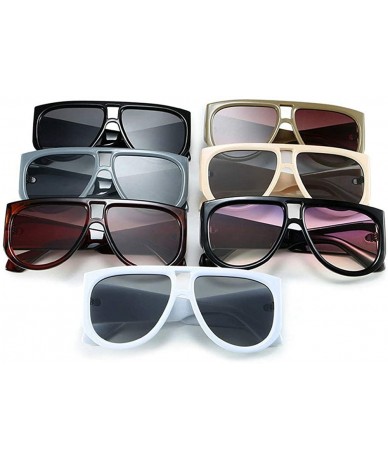 Shield Fashion Oversized Shield Sunglasses Women Sunshade Glasses Vintage Flat Top Round Futuristic Sunglasses - White - CW19...