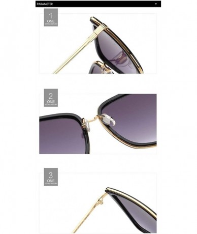 Oversized Cat Eye Sunglasses Women Metal Coating Frame Shades UV Protection - C5 - CS190O87M70 $13.74