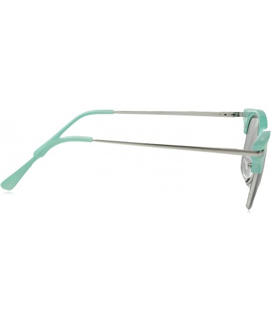 Square Women's Water Color Square Reading Sunglasses - Turquoise/Silver - 50 mm + 2.5 - CA189SRQDE3 $17.49