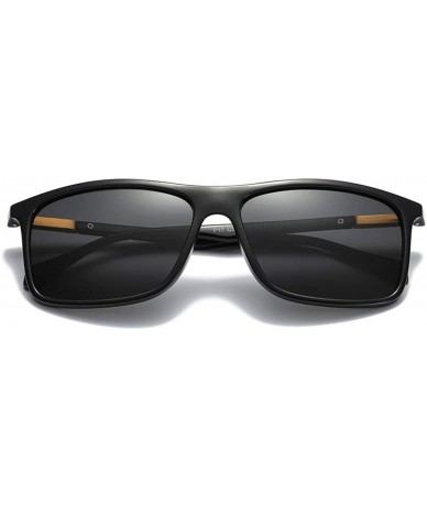 Rectangular Polarized Sunglasses Tr90 Rectangle 2019 Fashion Sun Glasses for Men Accessories - Black - CW18HAO8S2Y $10.44
