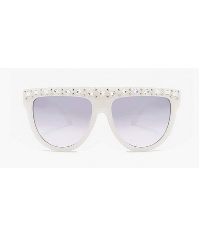 Oval Sunglasses Flat Top Sunglasses Crystal Luxury Rhinestone Oversized glasses for Women Vintage Shades UV400 - CQ18NY0QGEN ...